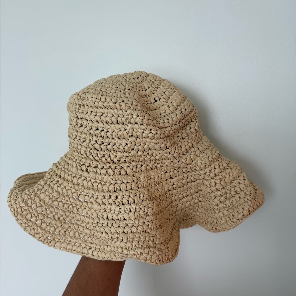 Beige Crochet Sun Hat from COS